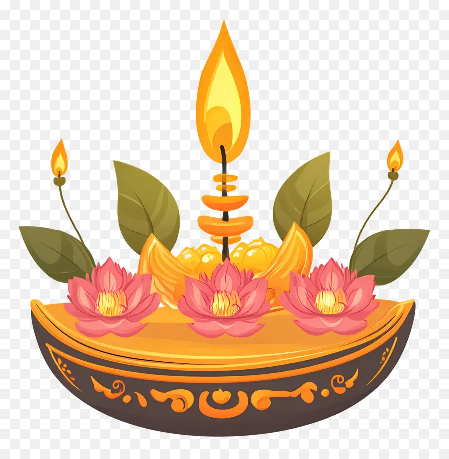 Karthika Purnima，Velas De Lótus PNG