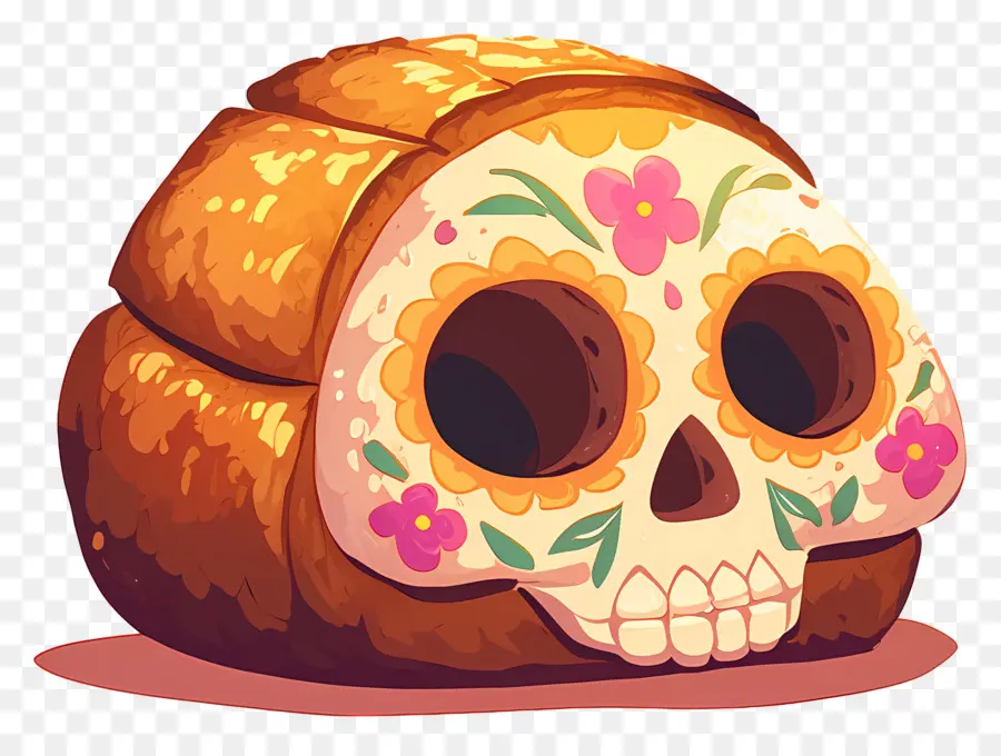 Pan De Muerto，Pão Decorado PNG