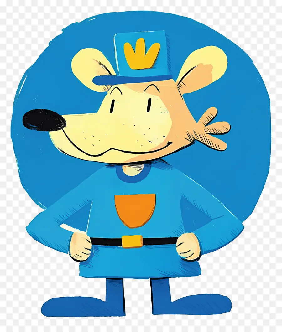 Homem Cachorro，Cão De Desenho Animado Em Uniforme Azul PNG