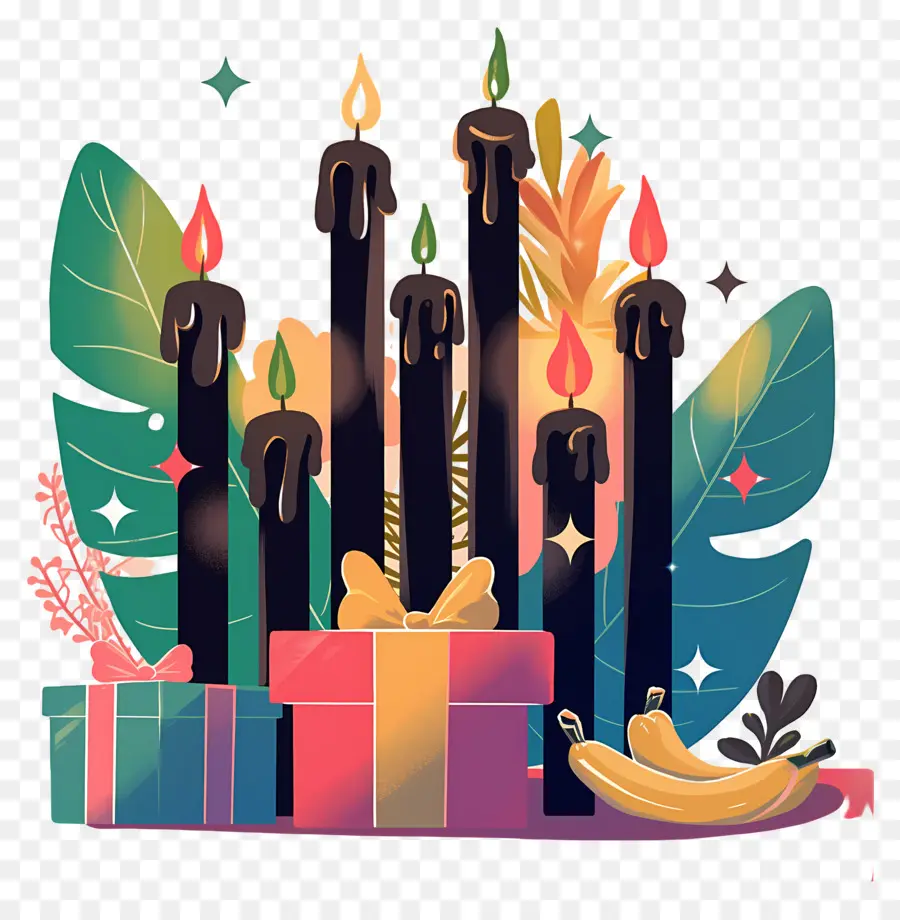 Feliz Kwanzaa，Velas Pretas PNG