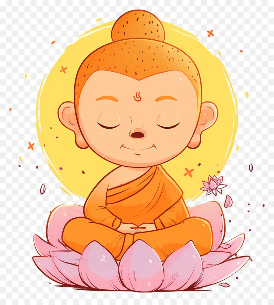 Buda，Meditando Monge Em Lótus PNG