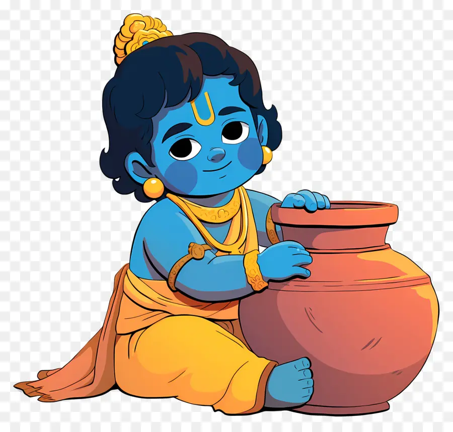 Bebê Krishna，Criança Azul Com Maconha PNG