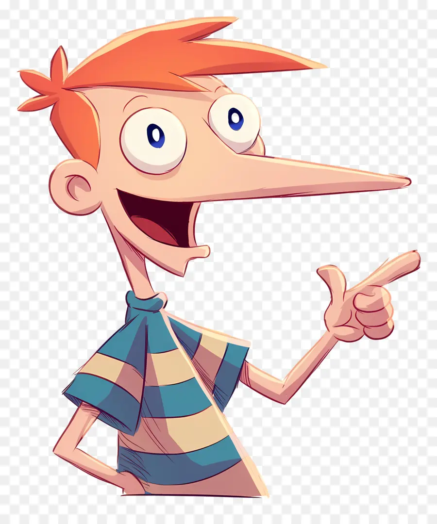 Phineas Flynn，Menino De Desenho Animado Com Cabelo Laranja PNG