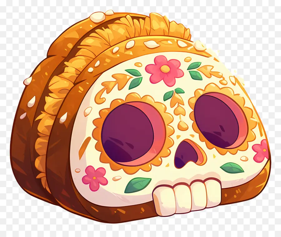 Pan De Muerto，Pão Decorado PNG