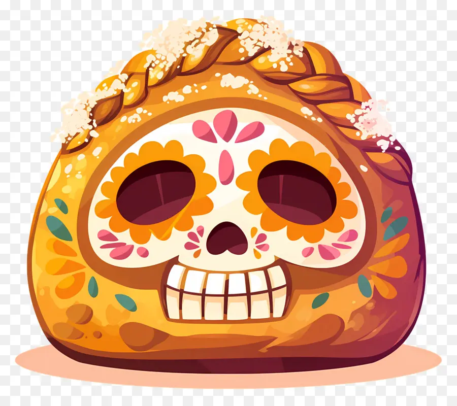 Pan De Muerto，Pão Decorado PNG