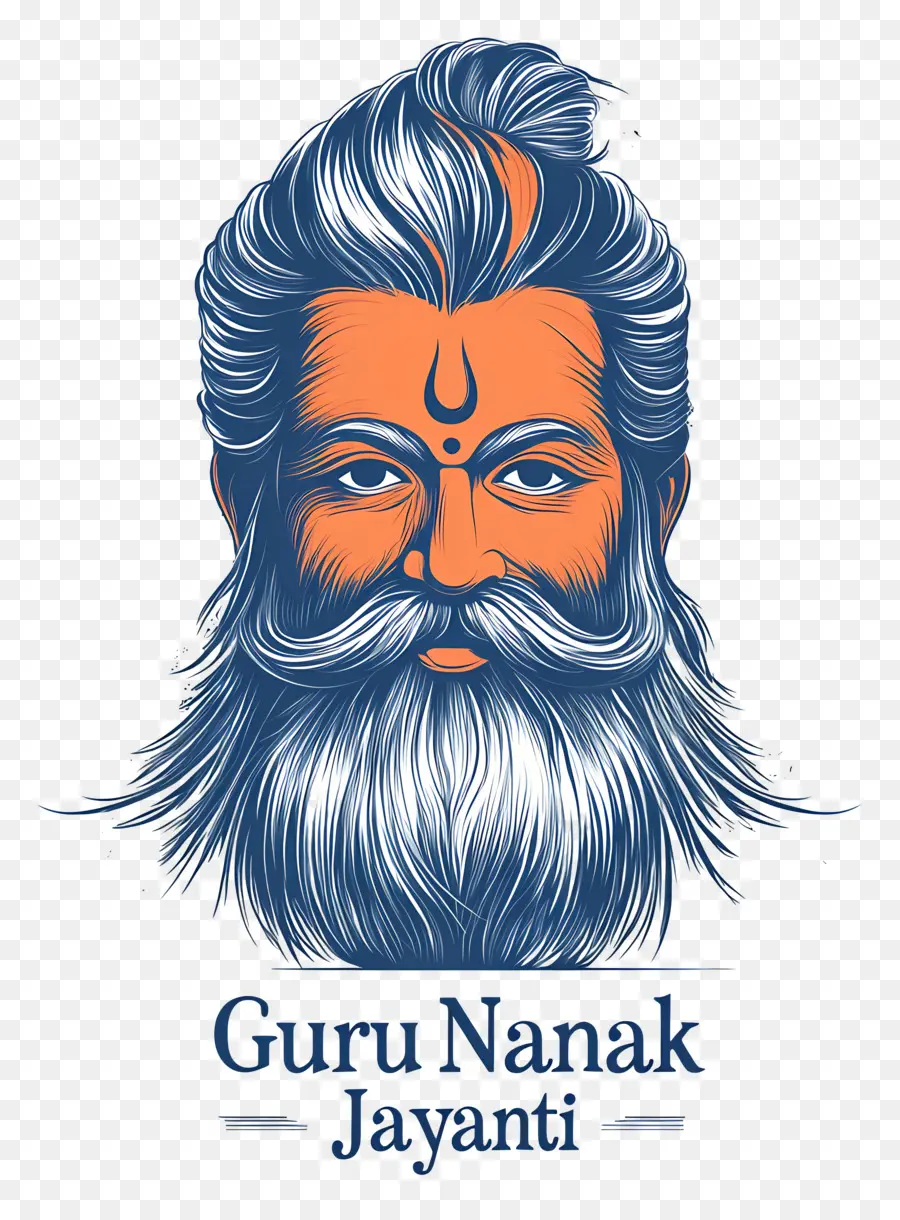 Guru Nanak Jayanti，Retrato Do Guru Nanak PNG