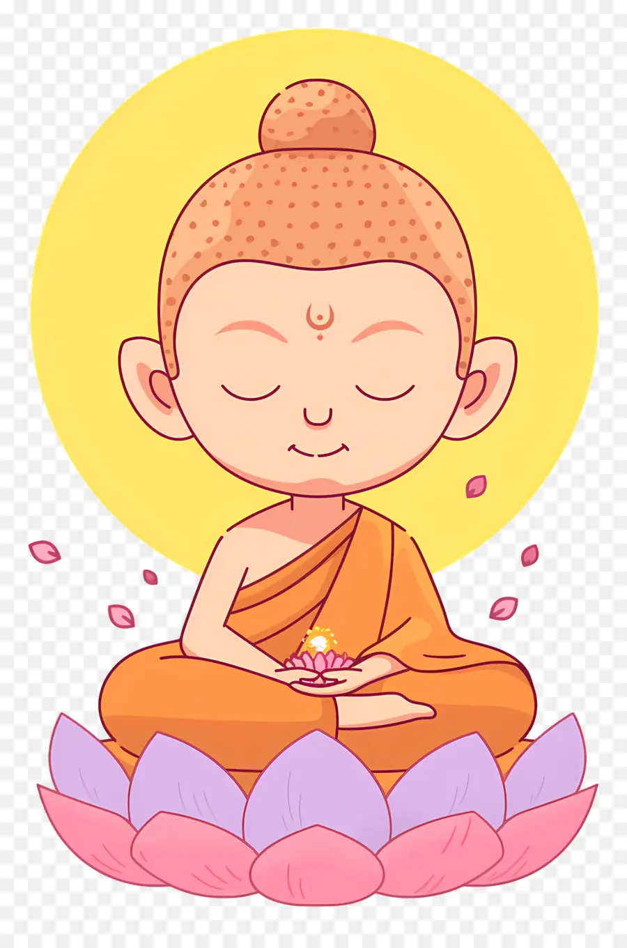 Buda，Meditando Monge Em Lótus PNG