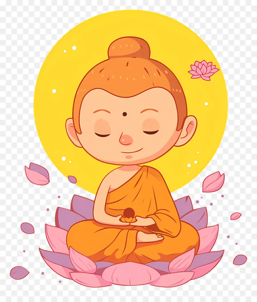 Buda，Meditando Monge Em Lótus PNG