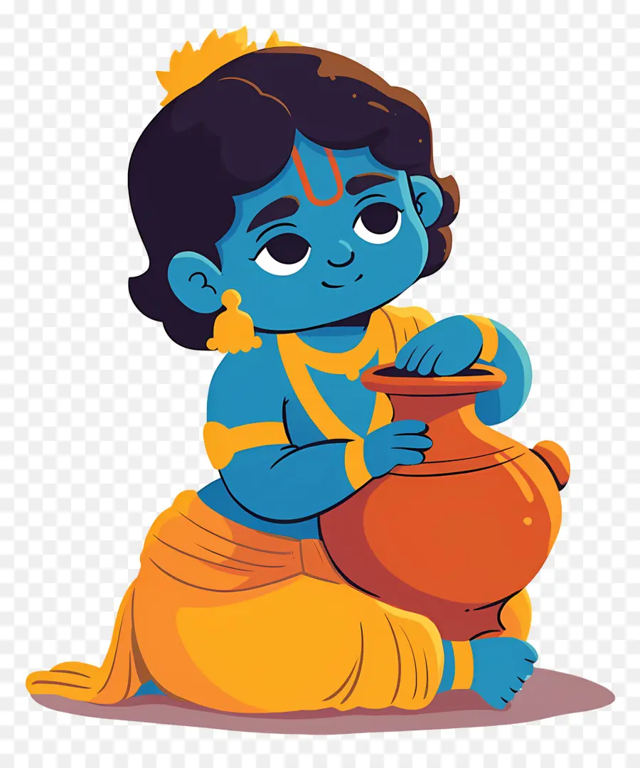 Bebê Krishna，Criança Azul Com Maconha PNG