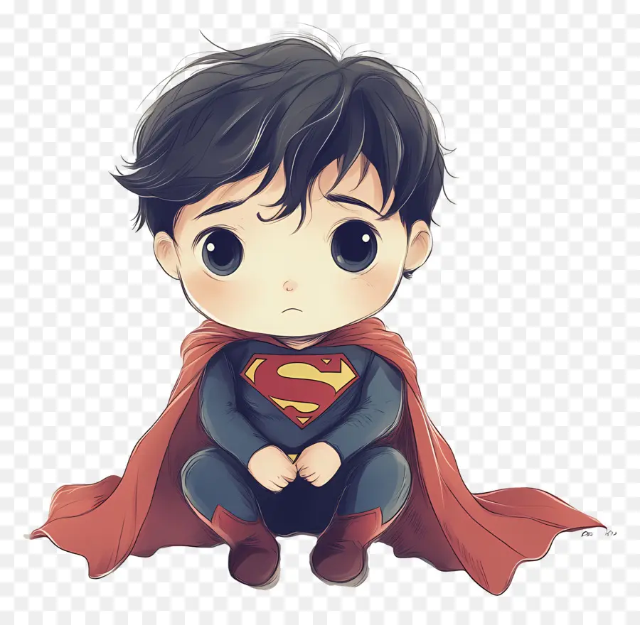 Super Homem，Super Herói Chibi PNG