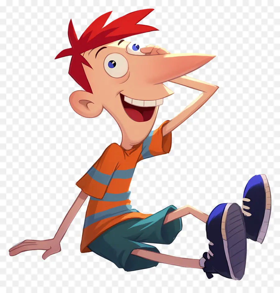 Phineas Flynn，Menino De Desenho Animado Com Cabelo Laranja PNG