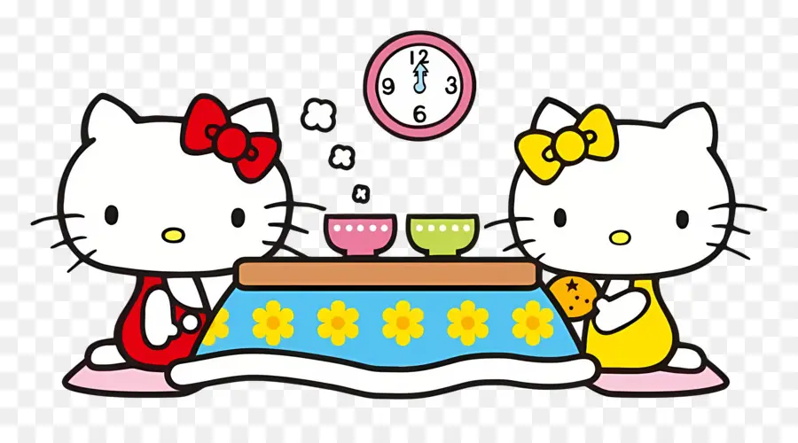 OlÁ Mimmy，Gatos De Desenho Animado à Mesa PNG