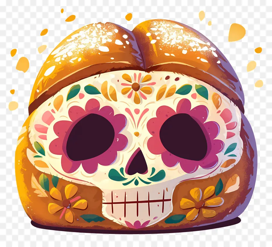 Pan De Muerto，Pão Decorado PNG