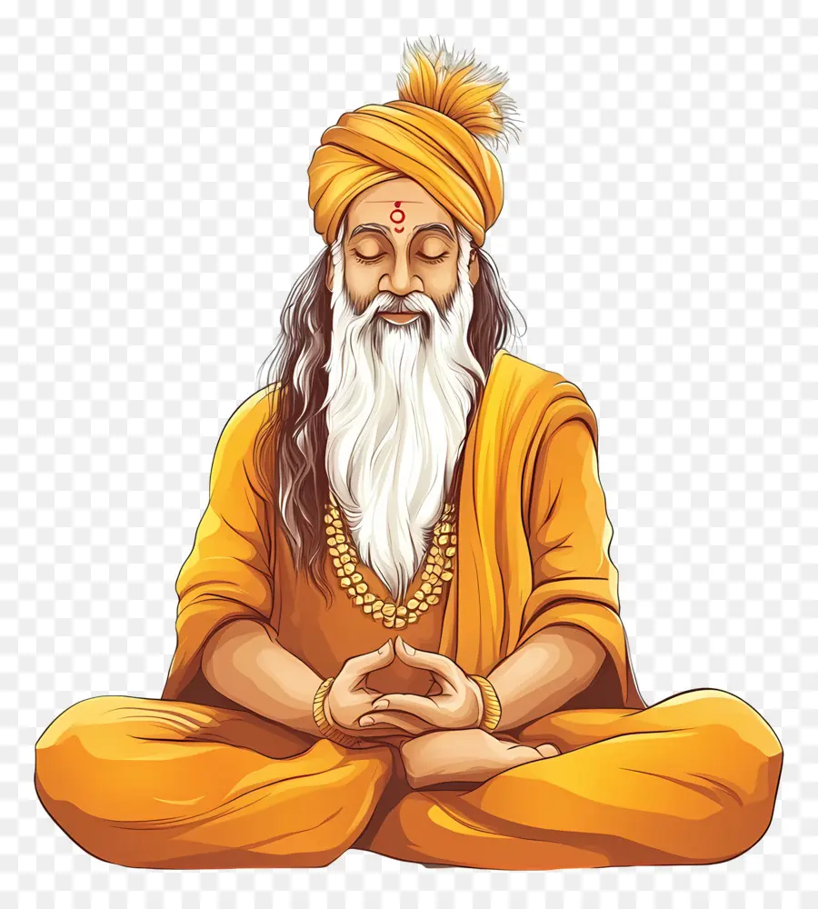 Guru Nanak Jayanti，Figura Meditando PNG