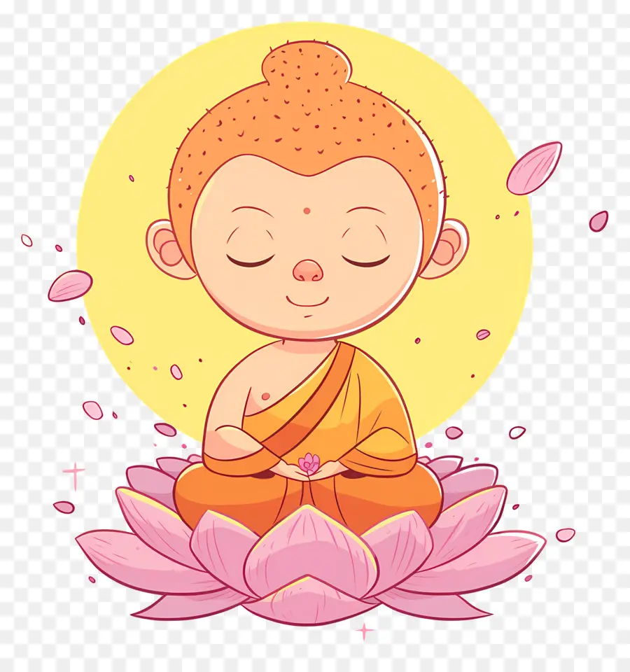 Buda，Meditando Monge Em Lótus PNG