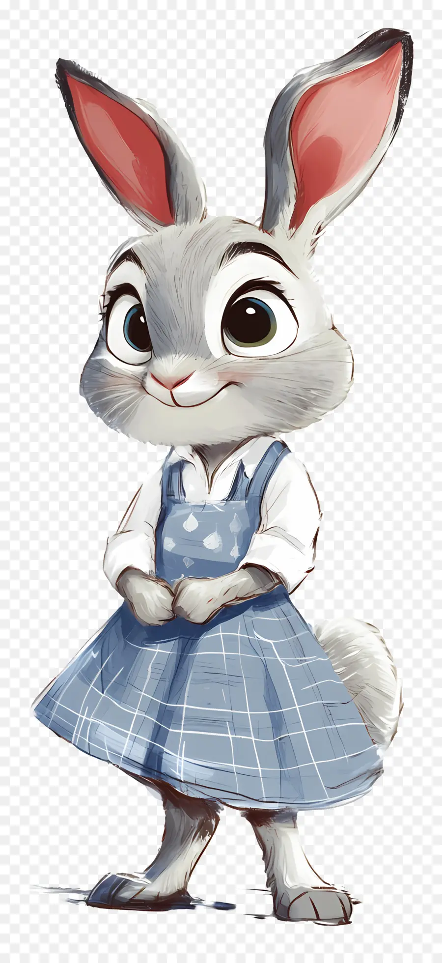 Judy Hopps，Coelho De Desenho Animado Em Vestido Azul PNG