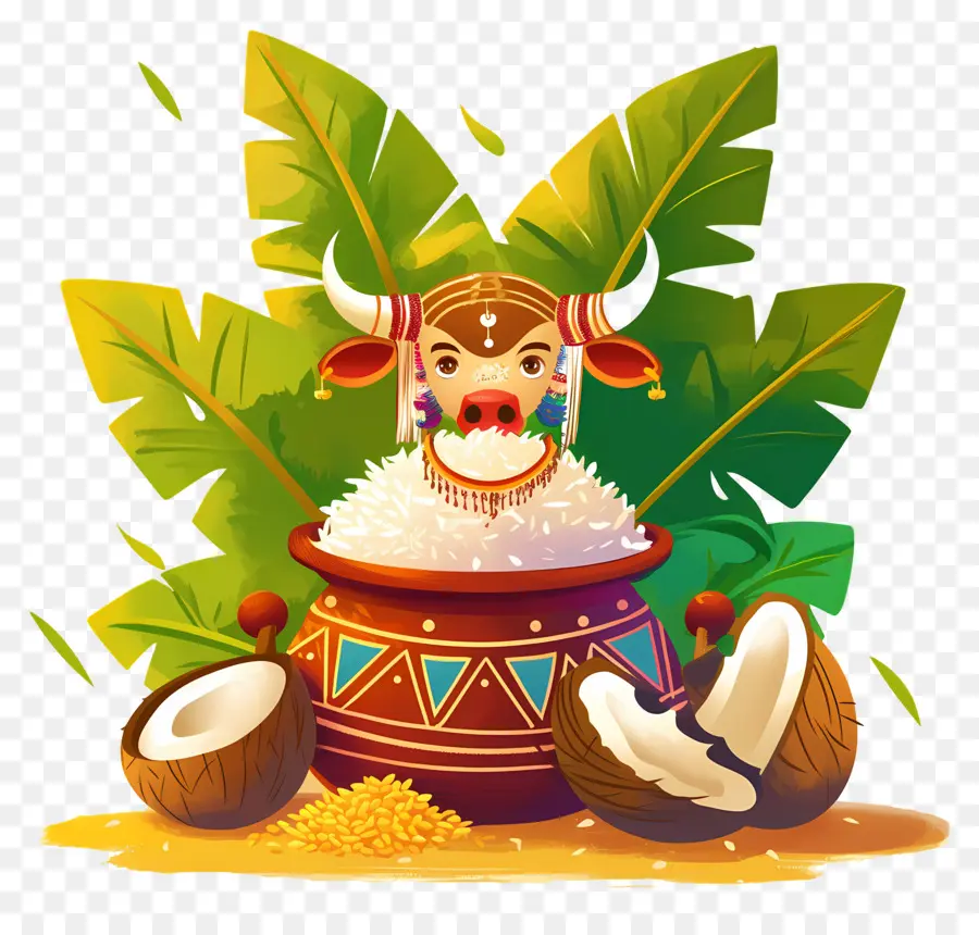 Pongal，Vaca E Arroz PNG