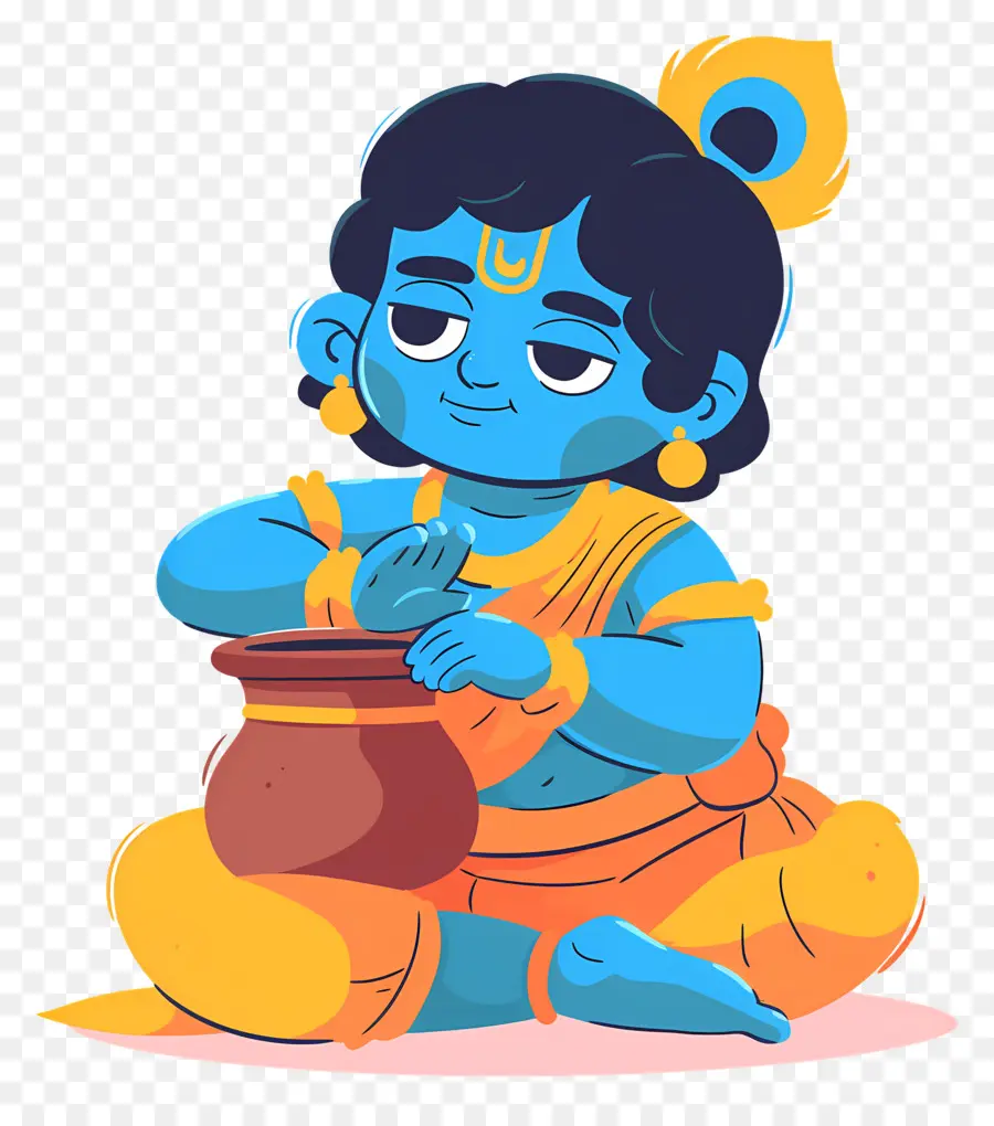 Bebê Krishna，Criança Azul Com Maconha PNG