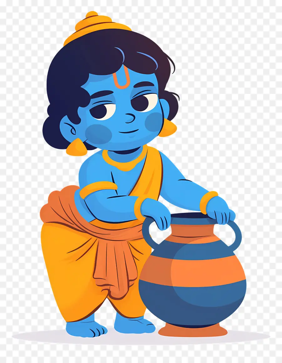 Bebê Krishna，Criança Azul Com Maconha PNG