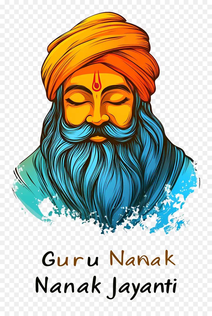 Guru Nanak Jayanti，Guru Nanak Colorido PNG