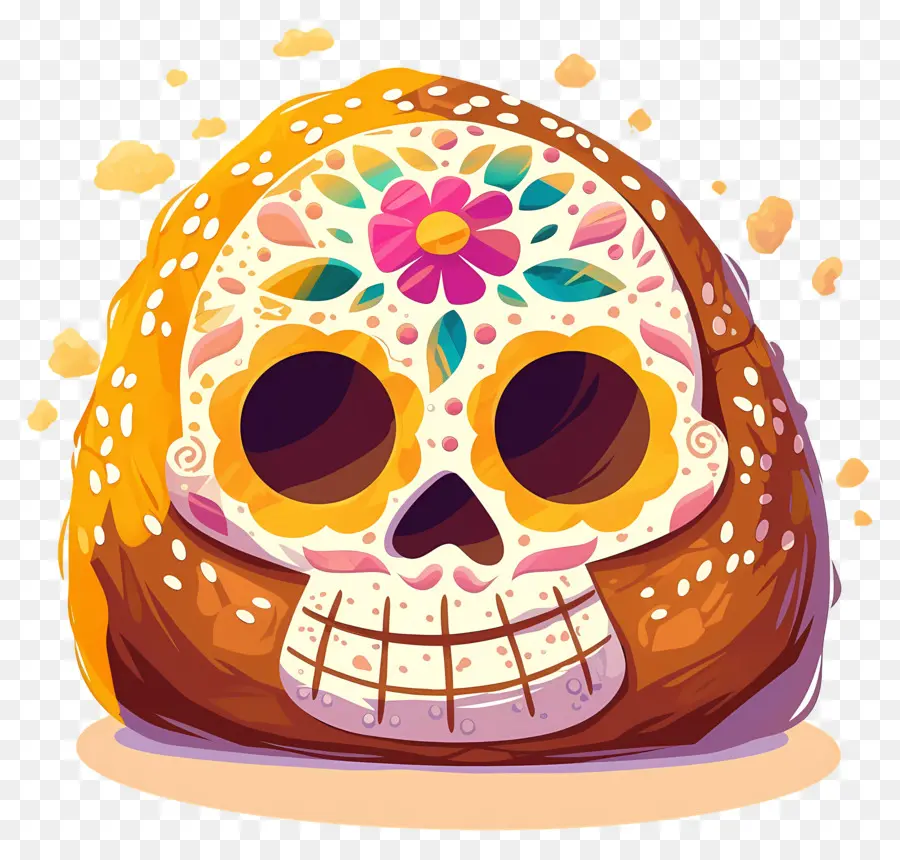 Pan De Muerto，Pão Decorado PNG