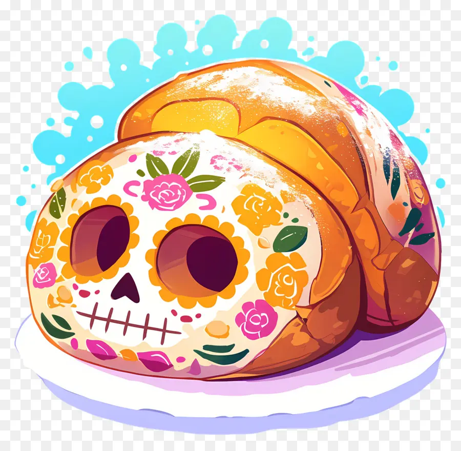 Pan De Muerto，Pão Decorado PNG