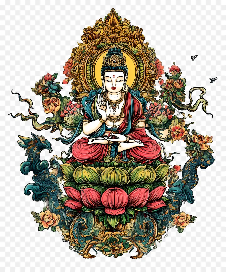 Lhabab Duchen，Ilustração De Buda PNG