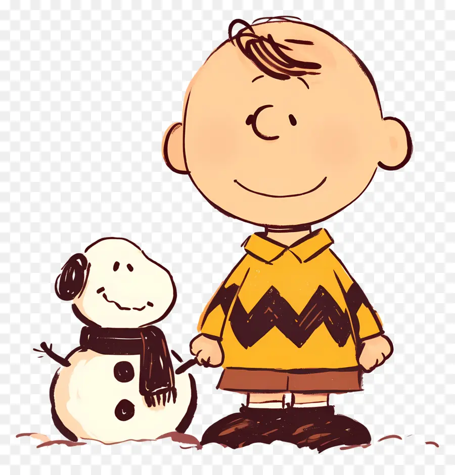 Charlie Brown，Menino De Desenho Animado Com Camisa Amarela PNG