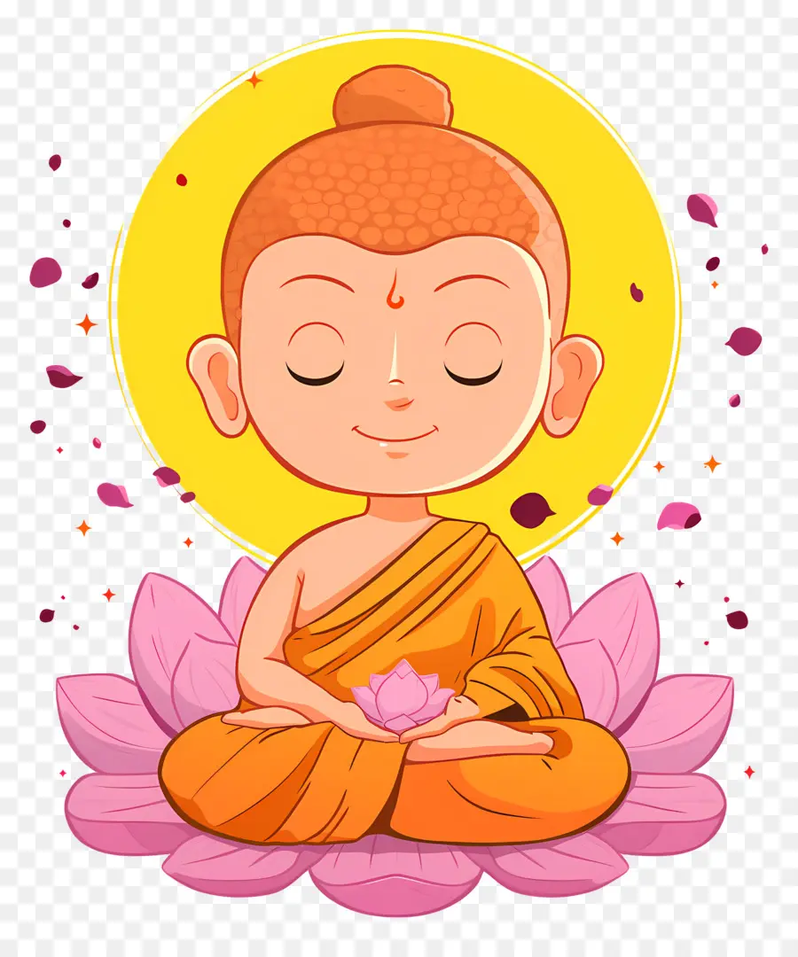 Buda，Meditando Monge Em Lótus PNG