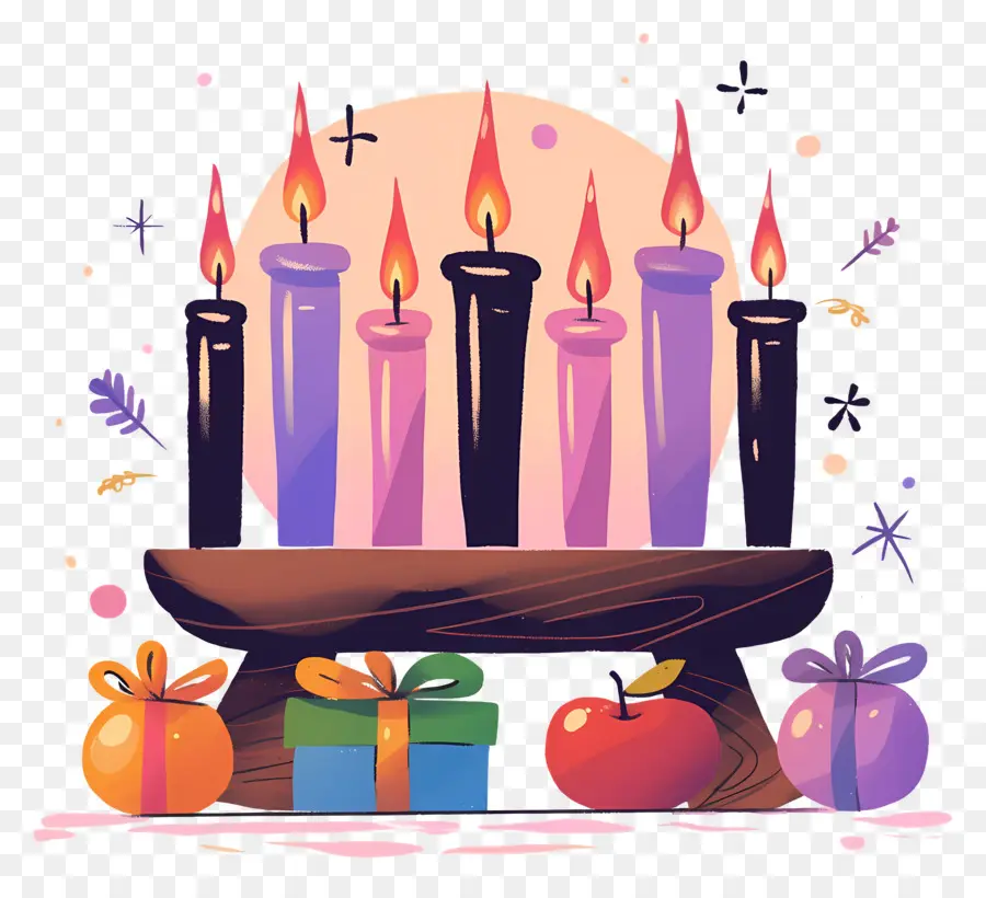 Feliz Kwanzaa，Velas Com Abóboras PNG