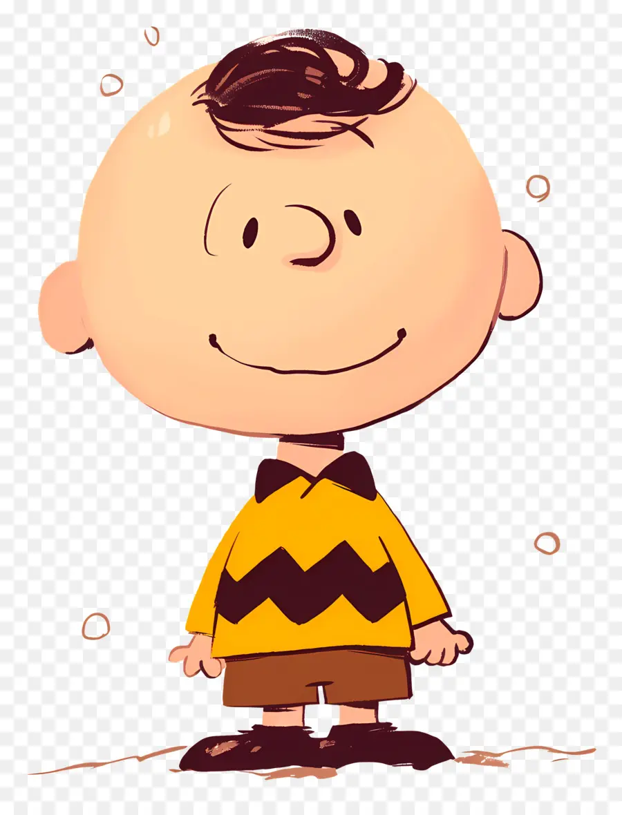 Charlie Brown，Menino De Desenho Animado Com Camisa Amarela PNG