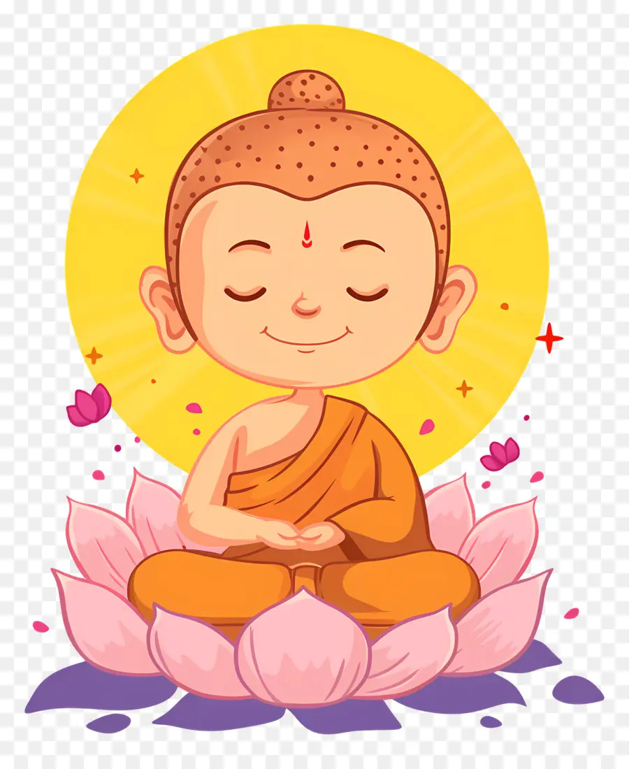 Buda，Meditando Monge Em Lótus PNG