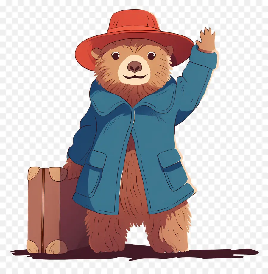 Paddington，Urso Com Chapéu Vermelho E Mala PNG