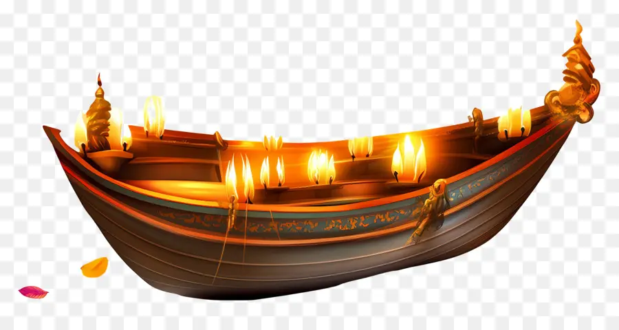 Karthika Purnima，Barco Com Velas PNG