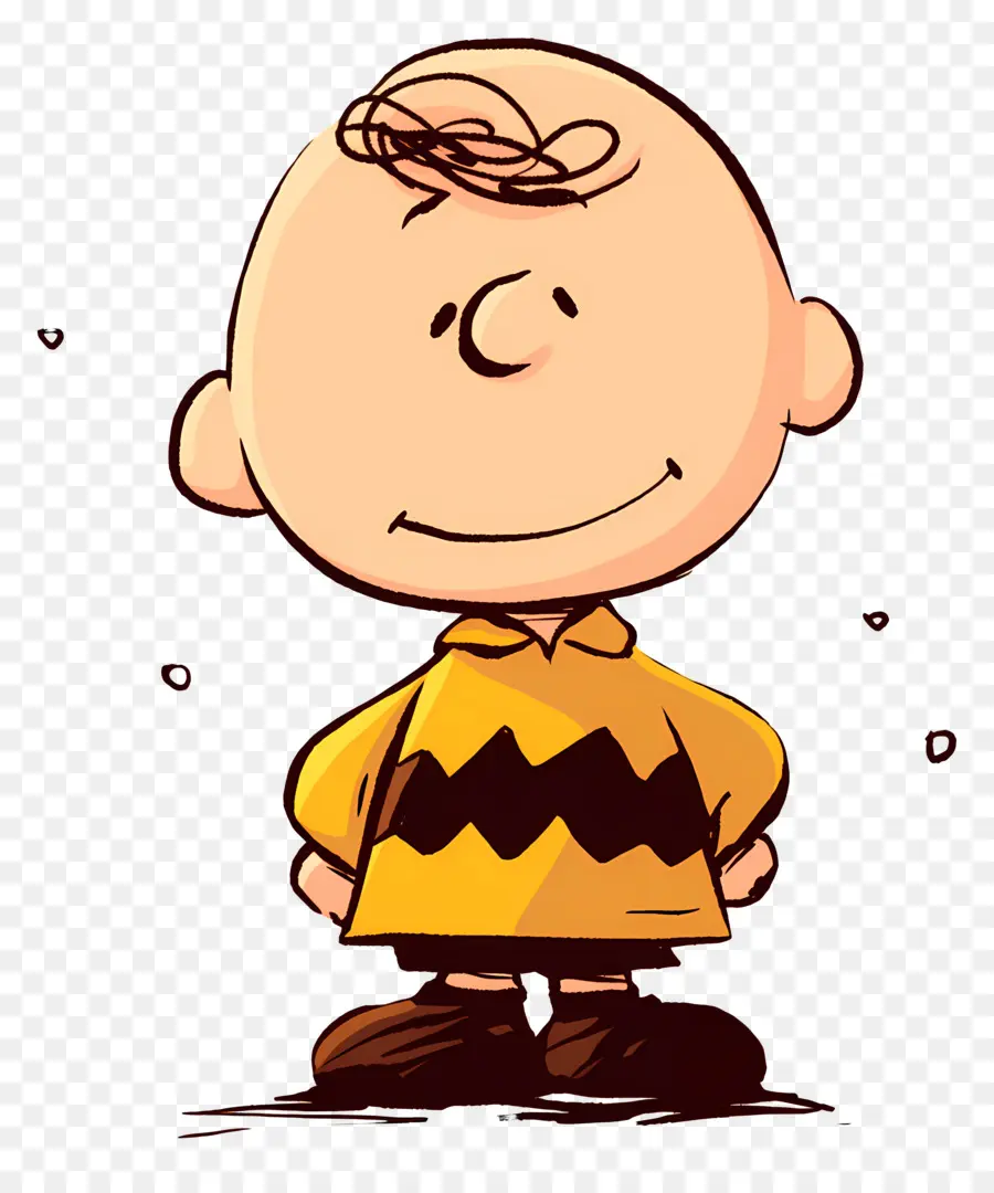 Charlie Brown，Menino De Desenho Animado Com Camisa Amarela PNG