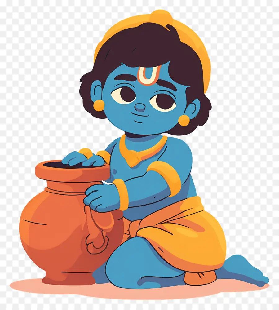 Bebê Krishna，Criança Azul Com Maconha PNG