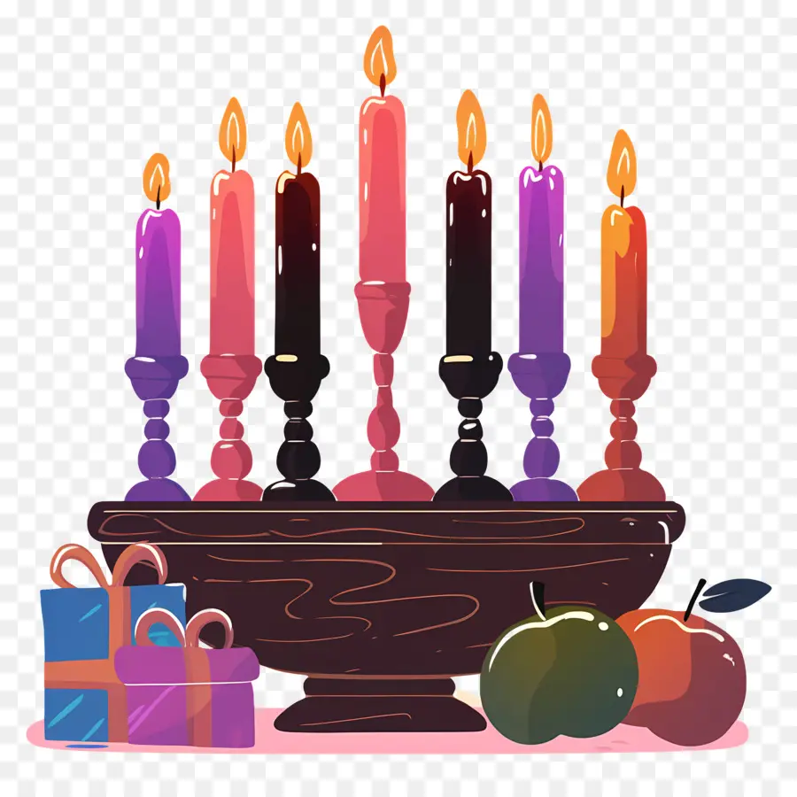 Feliz Kwanzaa，Velas Coloridas PNG