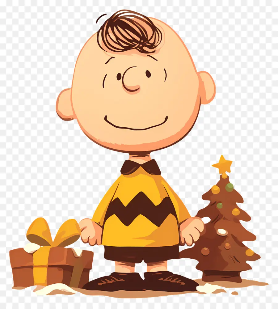 Charlie Brown，Menino De Desenho Animado Com Camisa Amarela PNG