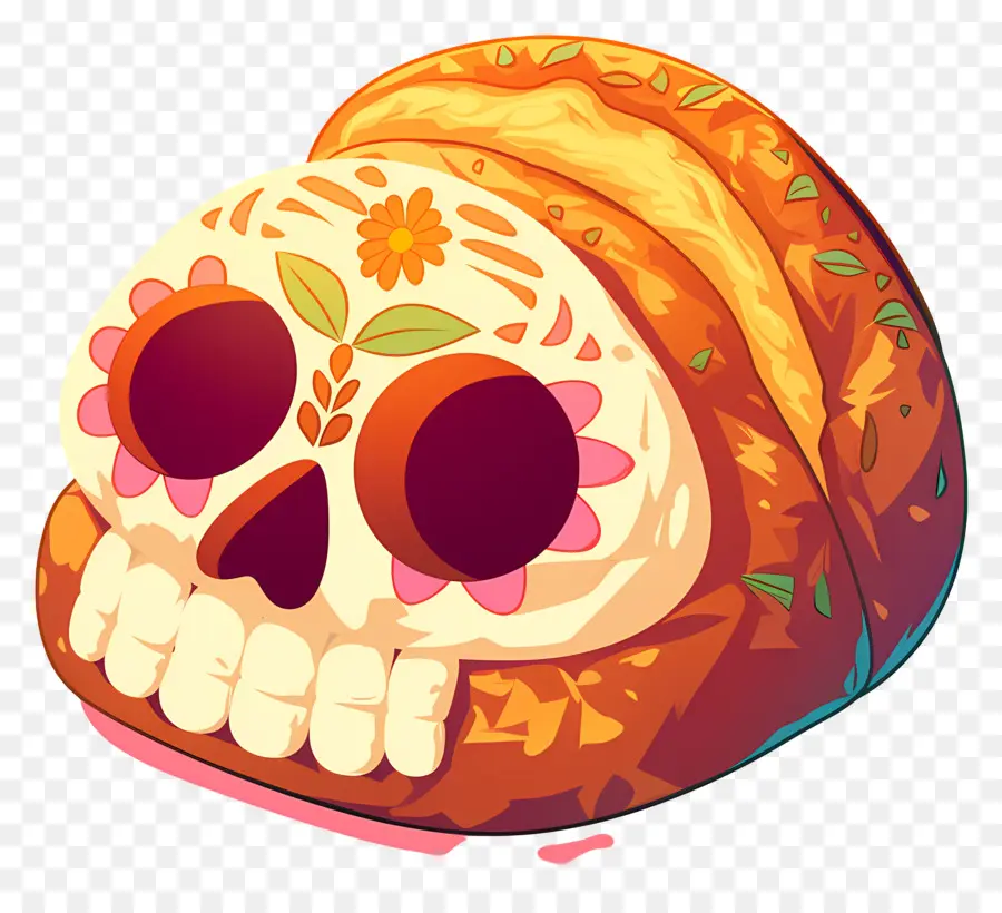 Pan De Muerto，Pão Decorado PNG