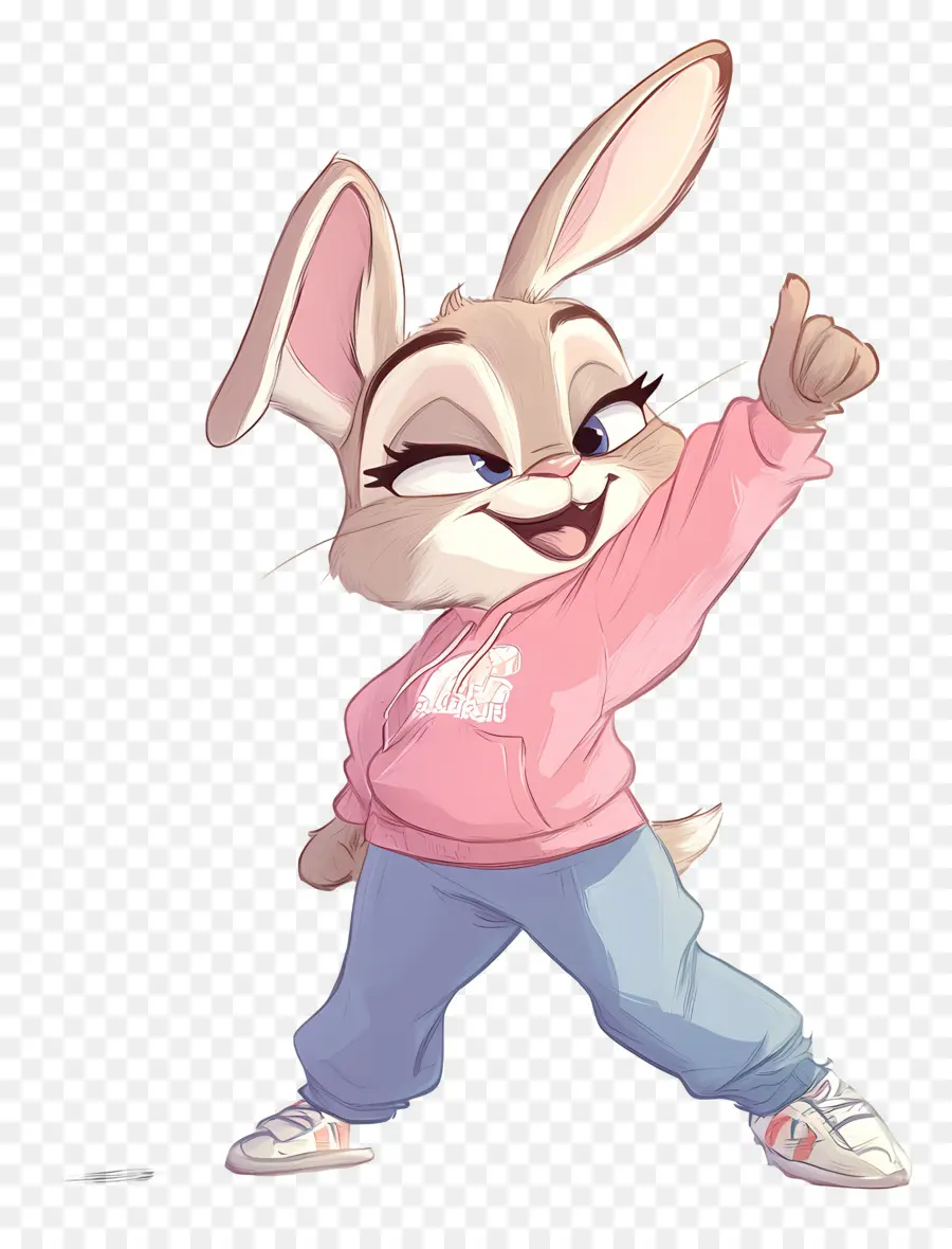 Judy Hopps，Coelho De Desenho Animado Com Capuz Rosa PNG