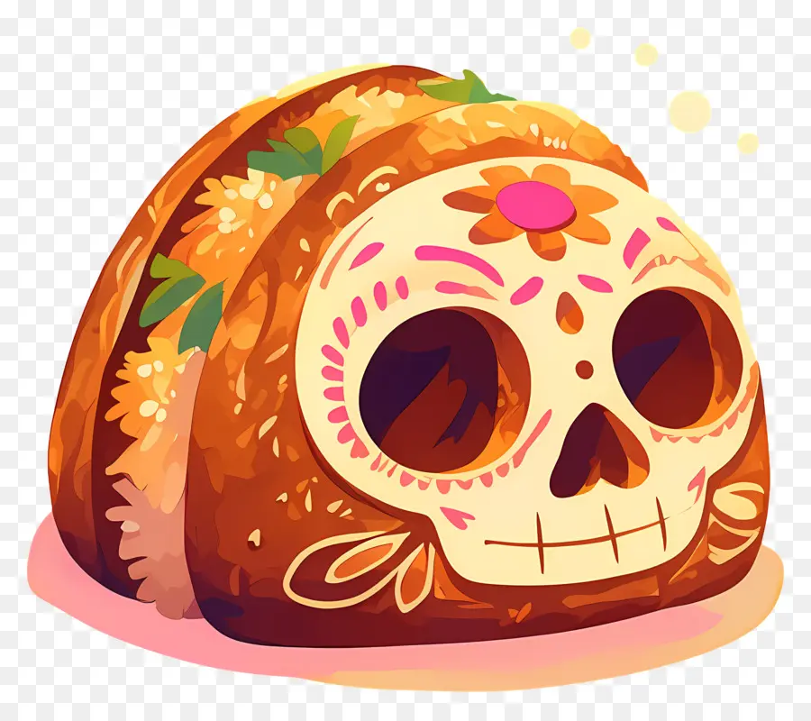 Pan De Muerto，Pão Decorado PNG