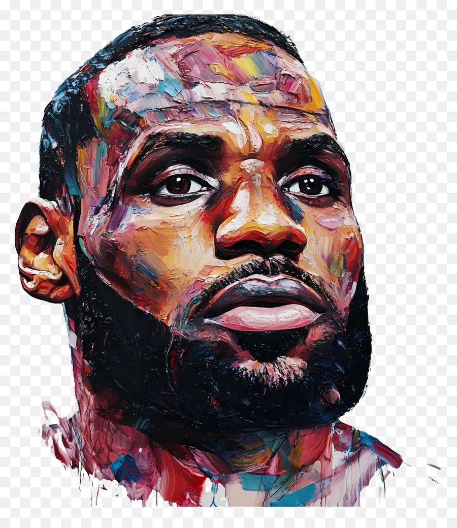 Lebronjames，Retrato Colorido PNG