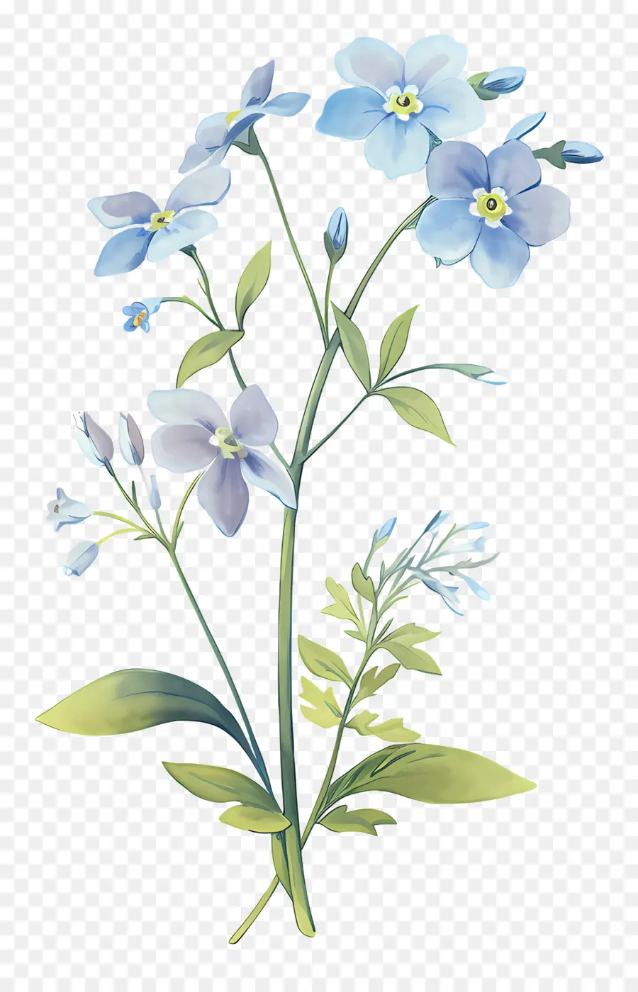 Esqueça Me Não Flor，Flor Azul PNG