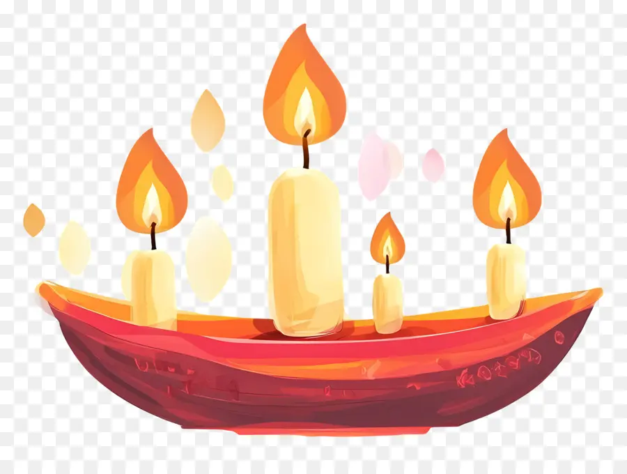 Karthika Purnima，Barco Decorativo Com Velas PNG