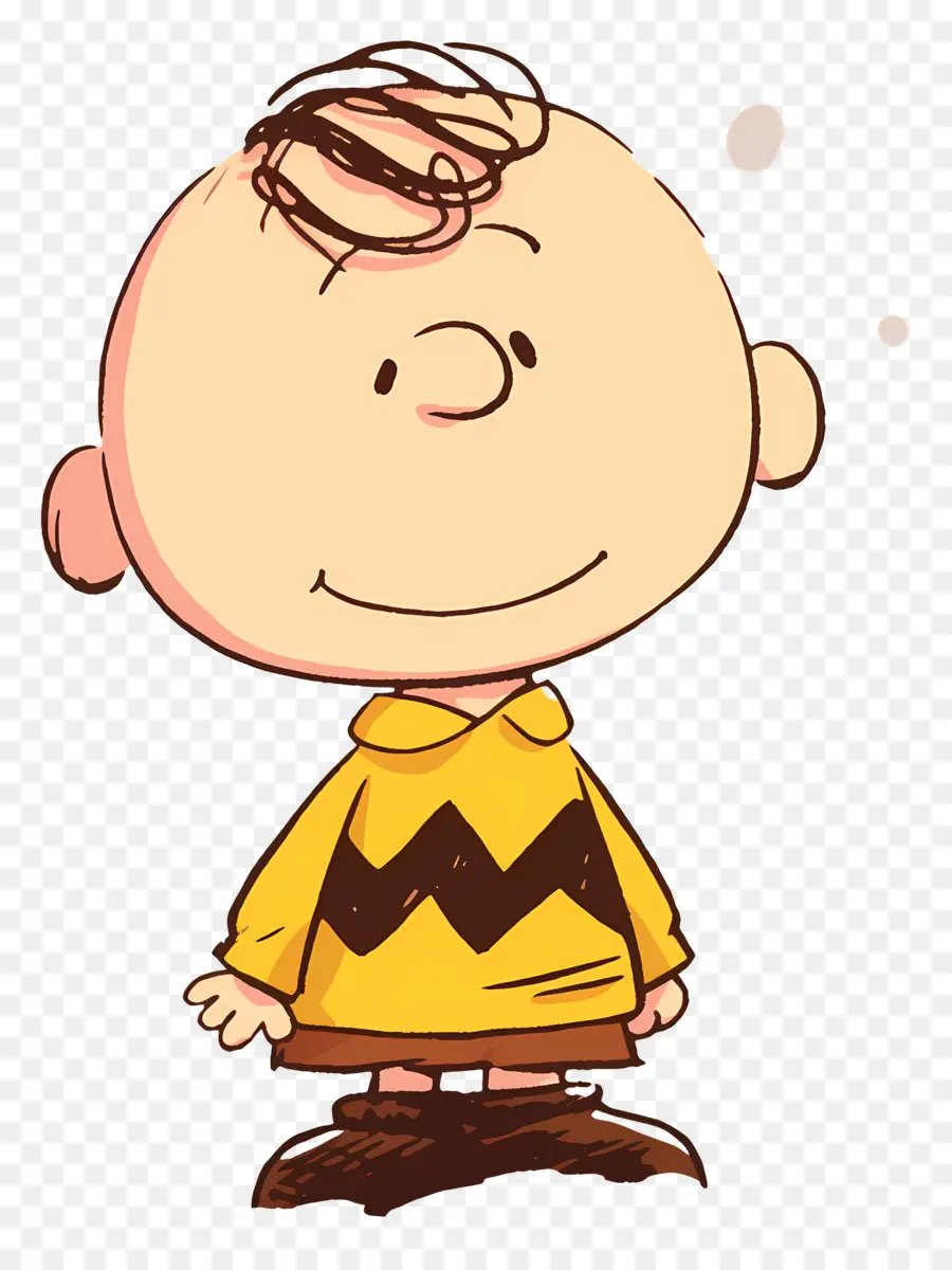 Charlie Brown，Menino De Desenho Animado Com Camisa Amarela PNG