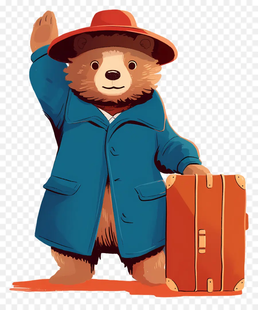 Paddington，Urso Com Chapéu Vermelho E Mala PNG