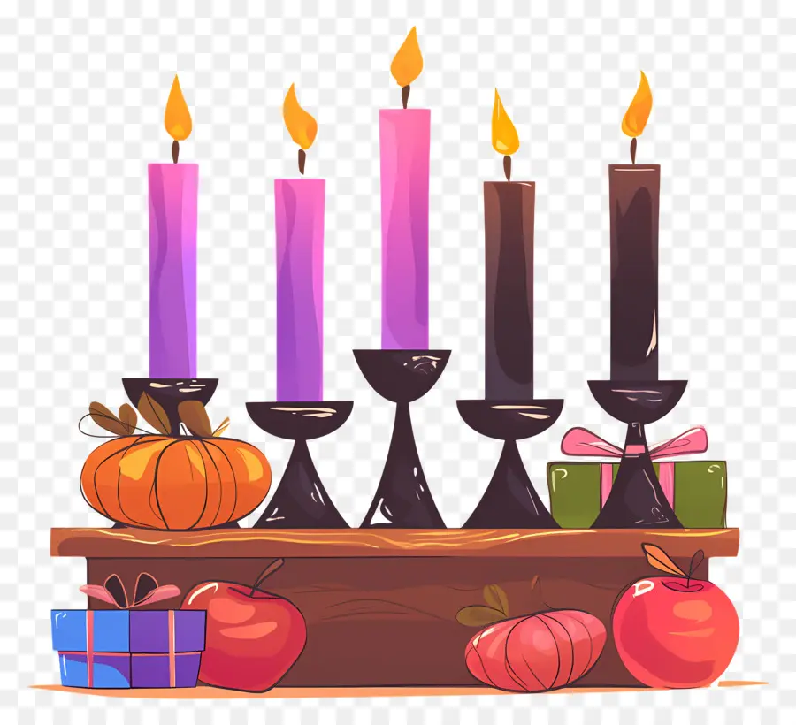 Feliz Kwanzaa，Velas Coloridas PNG