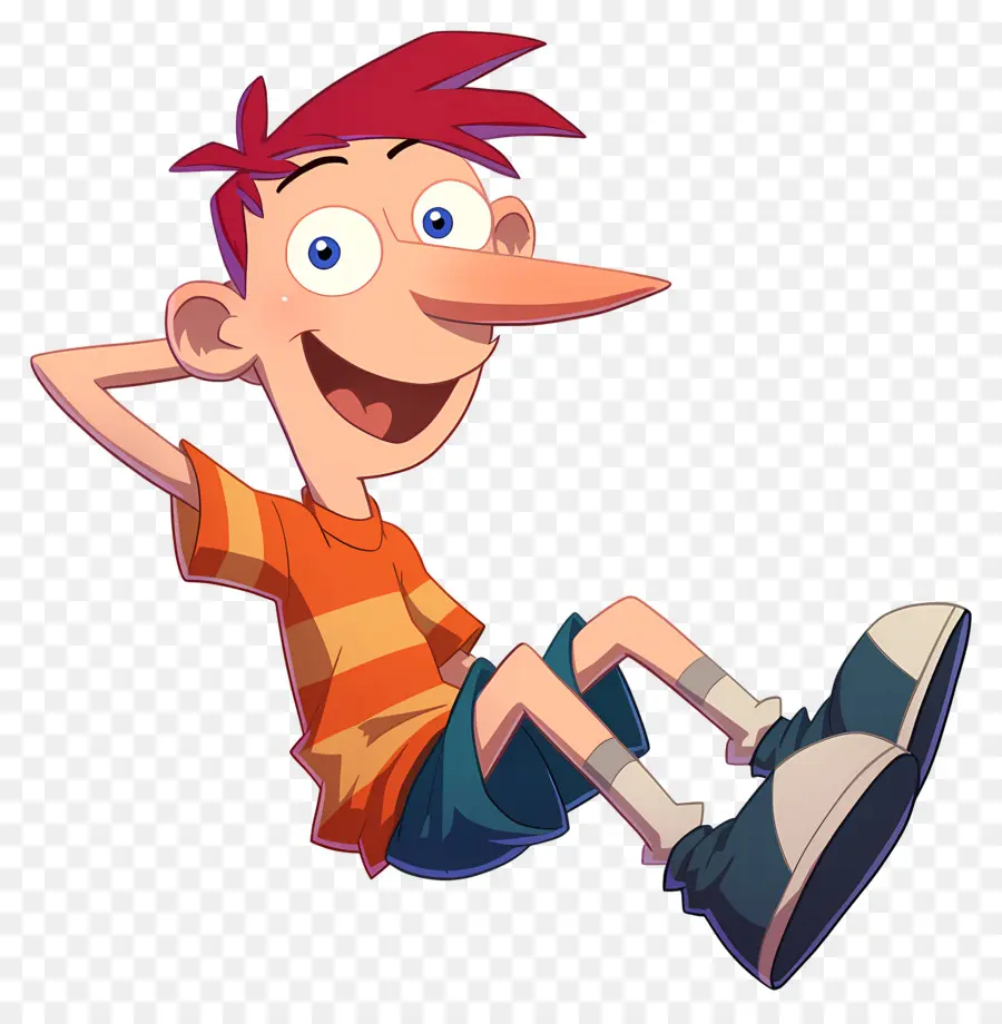 Phineas Flynn，Menino De Desenho Animado Com Cabelo Laranja PNG