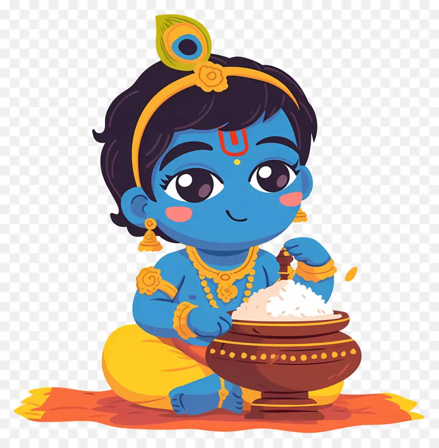 Bebê Krishna，Criança Azul Com Maconha PNG