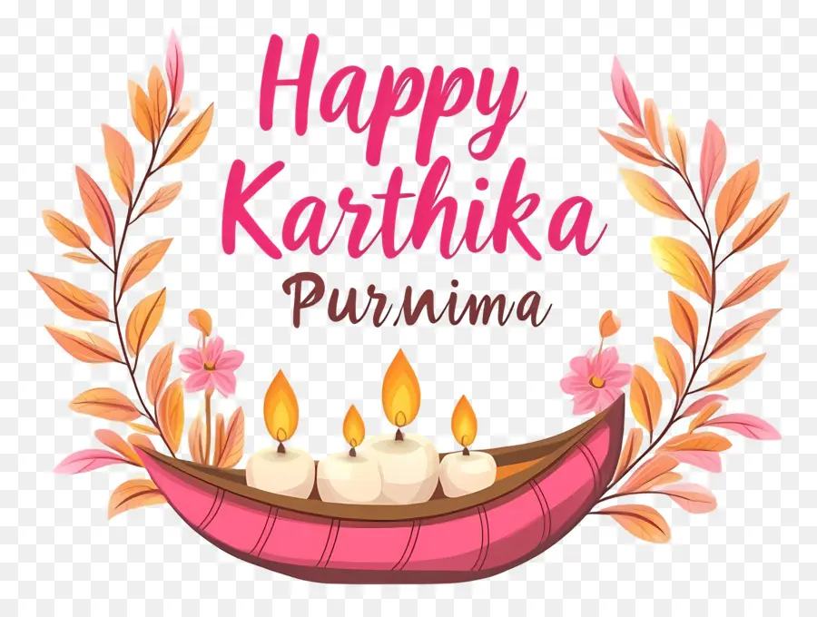 Karthika Purnima，Barco Decorativo Com Velas PNG